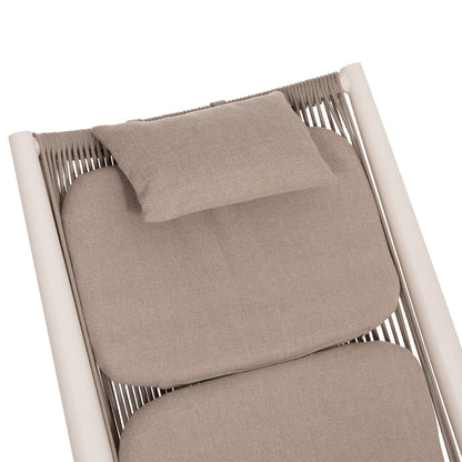 LOUNGER RELAX REMUS HM6642.02 ALUMINUM IN WHITE--OLEFIN ROPE IN BEIGE 63x87x94Hcm.