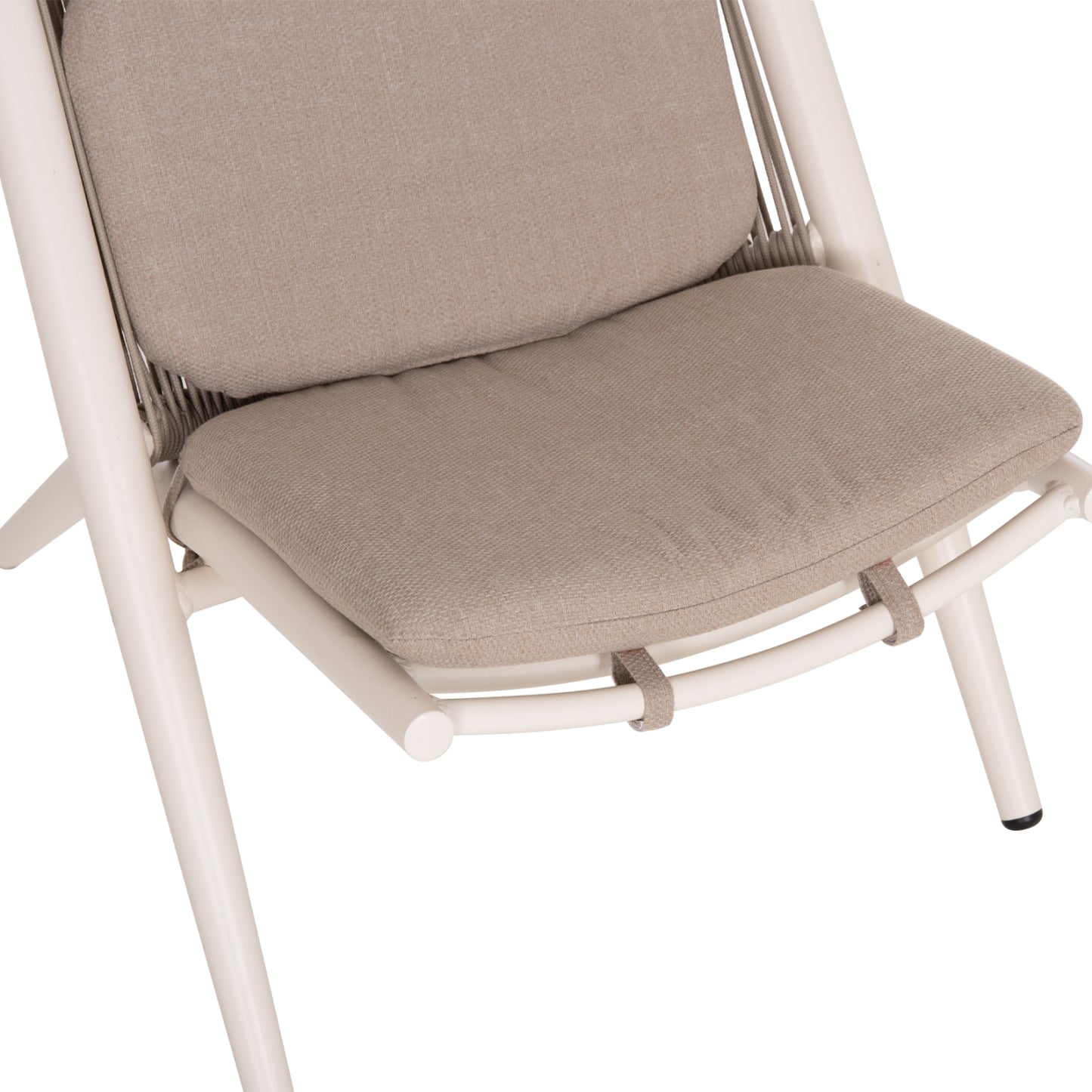 LOUNGER RELAX REMUS HM6642.02 ALUMINUM IN WHITE--OLEFIN ROPE IN BEIGE 63x87x94Hcm.