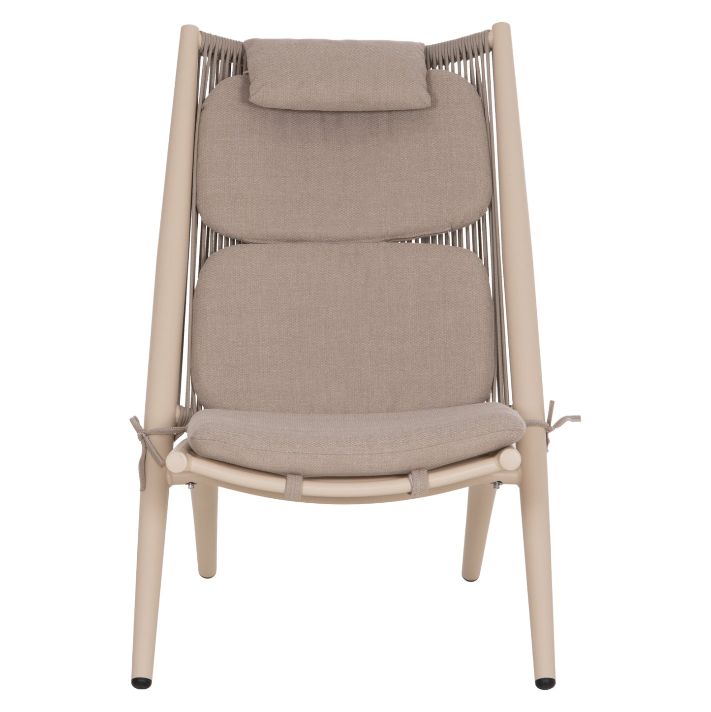 LOUNGER RELAX REMUS HM6642.04 ALUMINUM IN CHAMPAGNE--OLEFIN ROPE IN BEIGE 63x87x94Hcm.