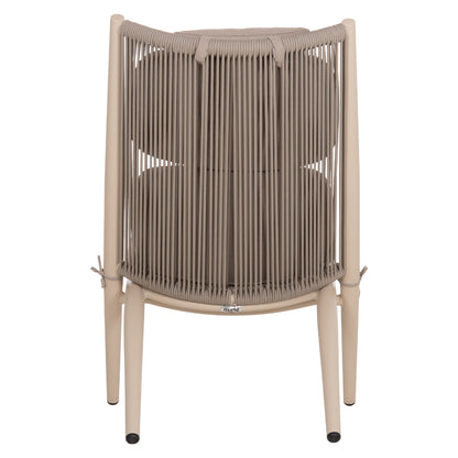 LOUNGER RELAX REMUS HM6642.04 ALUMINUM IN CHAMPAGNE--OLEFIN ROPE IN BEIGE 63x87x94Hcm.