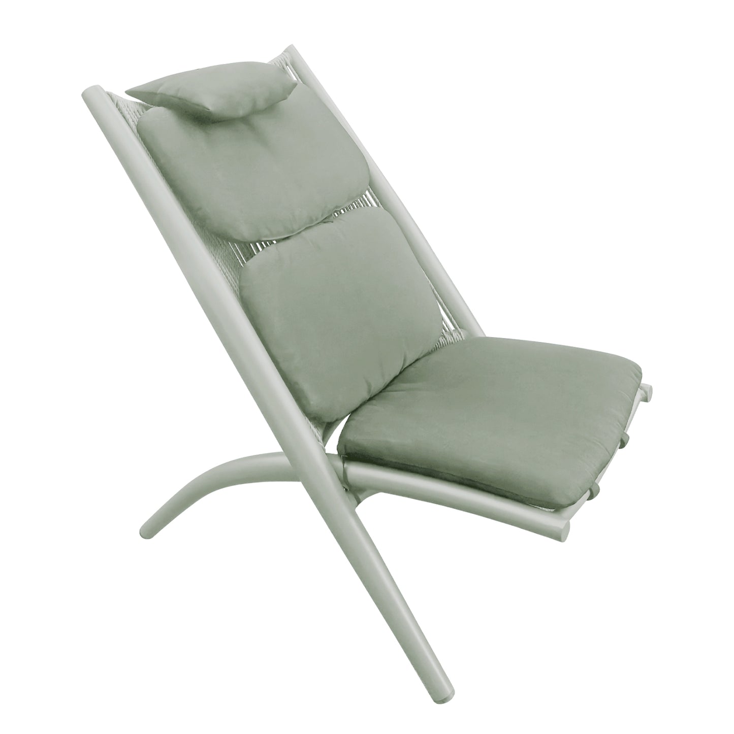 LOUNGER RELAX REMUS HM6642.07 ALUMINUM & OLEFIN ROPE IN OLIVE GREEN 63x87x94Hcm.