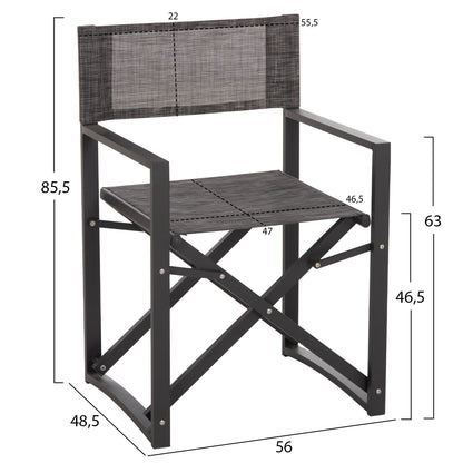 DIRECTOR'S CHAIR ALUMINUM DUPRE HM5094.01 GREY COLOR 57x48,5x85.5Hcm.