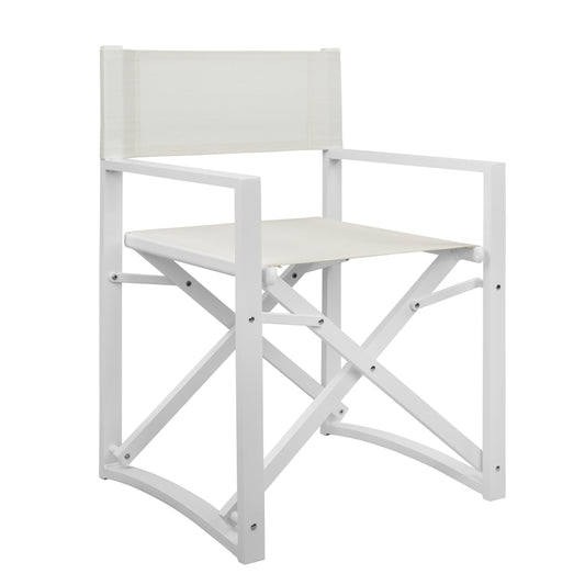 DIRECTOR'S CHAIR ALUMINUM DUPRE HM5094.02 WHITE COLOR 57x48,5x85.5Hcm.