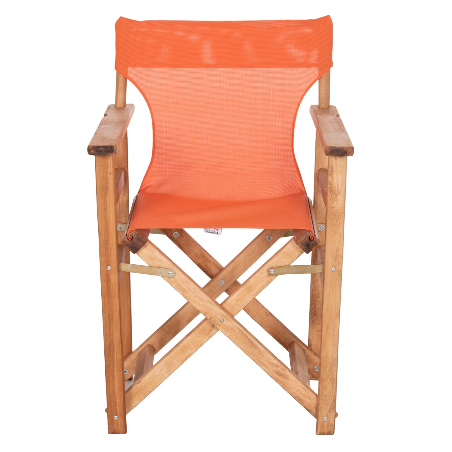 DIRECTOR'S CHAIR LIMNOS HM11764.02 IN NATURAL COLOR AND ORANGE TEXTILENE 57x54x88.5Hcm.