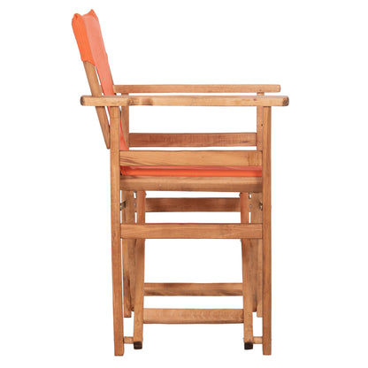 DIRECTOR'S CHAIR LIMNOS HM11764.02 IN NATURAL COLOR AND ORANGE TEXTILENE 57x54x88.5Hcm.