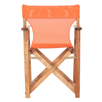 DIRECTOR'S CHAIR LIMNOS HM11764.02 IN NATURAL COLOR AND ORANGE TEXTILENE 57x54x88.5Hcm.
