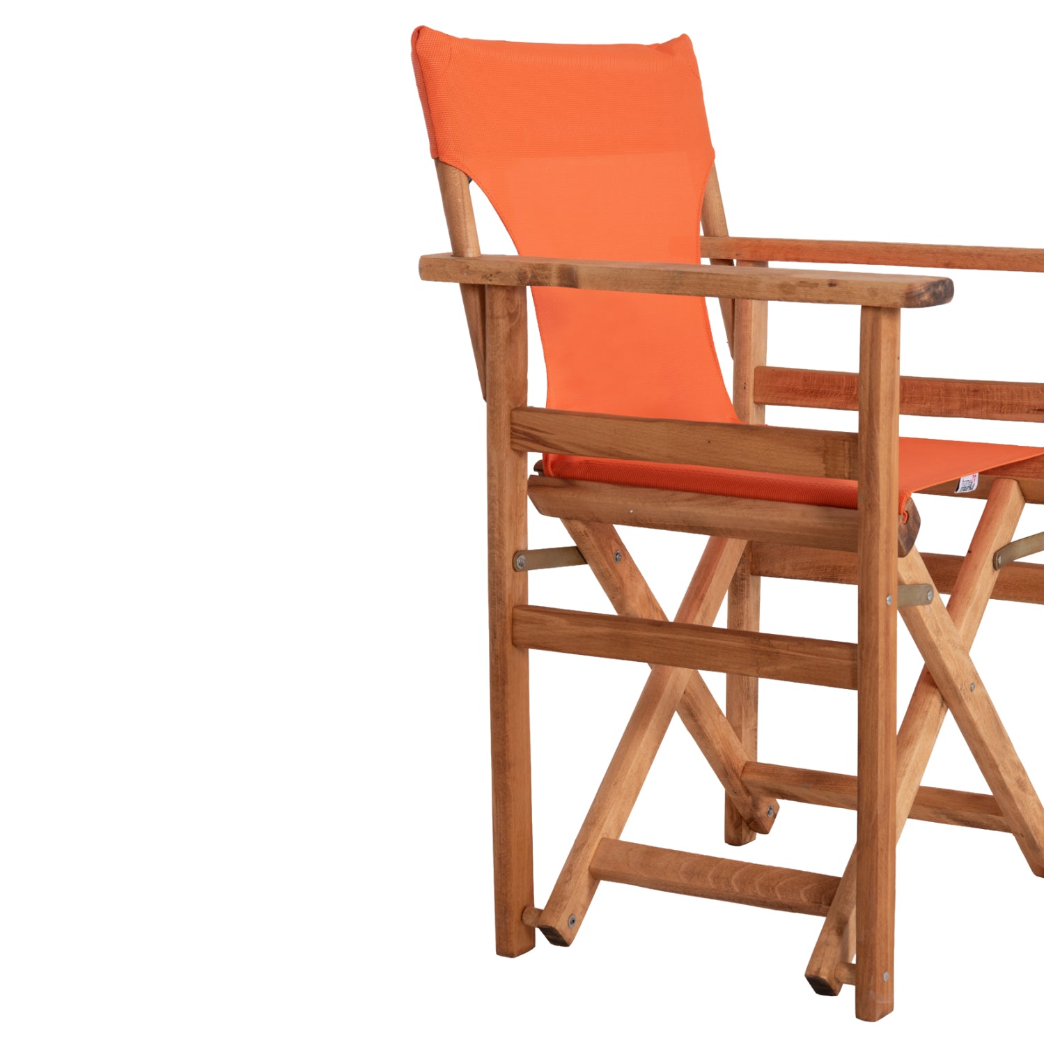 DIRECTOR'S CHAIR LIMNOS HM11764.02 IN NATURAL COLOR AND ORANGE TEXTILENE 57x54x88.5Hcm.