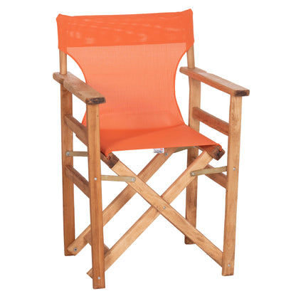 DIRECTOR'S CHAIR LIMNOS HM11764.02 IN NATURAL COLOR AND ORANGE TEXTILENE 57x54x88.5Hcm.