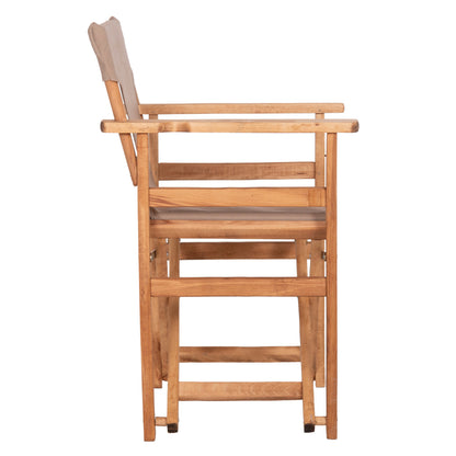 DIRECTOR'S CHAIR LIMNOS HM11764.04 IN NATURAL COLOR AND MOCHA TEXTILENE 57x54x88.5Hcm.