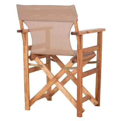 DIRECTOR'S CHAIR LIMNOS HM11764.04 IN NATURAL COLOR AND MOCHA TEXTILENE 57x54x88.5Hcm.