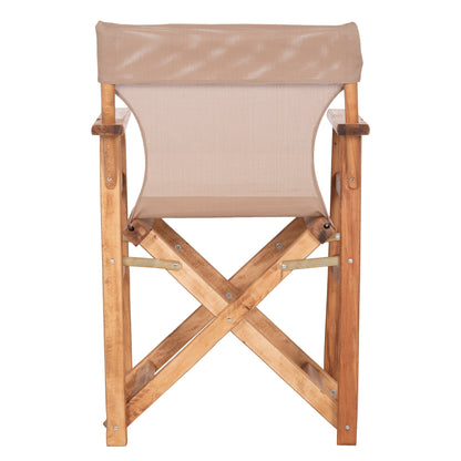 DIRECTOR'S CHAIR LIMNOS HM11764.04 IN NATURAL COLOR AND MOCHA TEXTILENE 57x54x88.5Hcm.