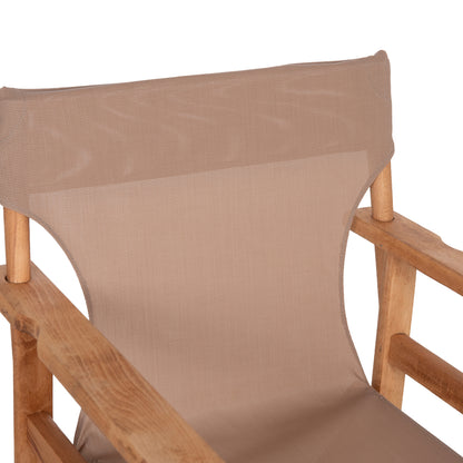 DIRECTOR'S CHAIR LIMNOS HM11764.04 IN NATURAL COLOR AND MOCHA TEXTILENE 57x54x88.5Hcm.