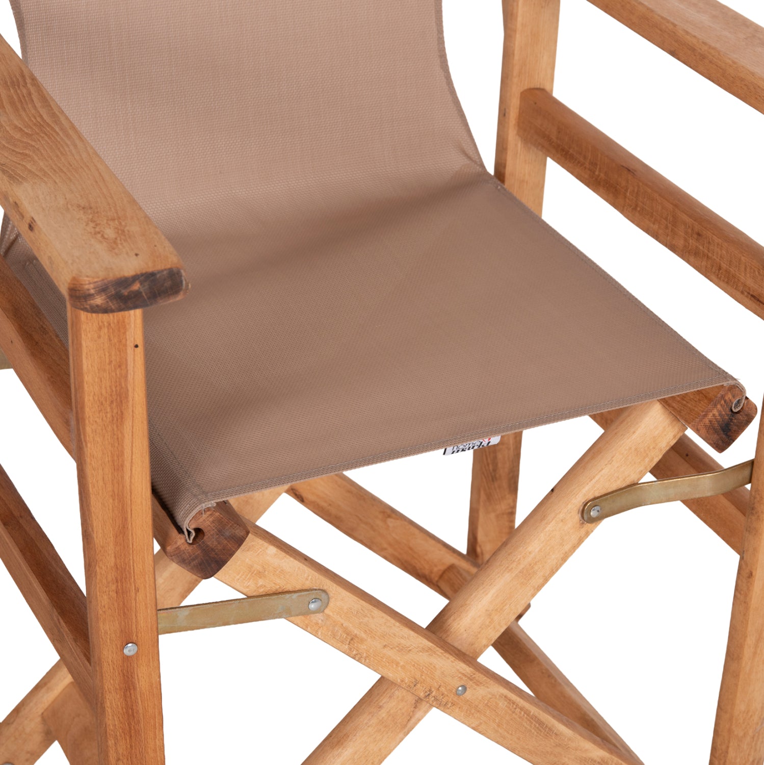 DIRECTOR'S CHAIR LIMNOS HM11764.04 IN NATURAL COLOR AND MOCHA TEXTILENE 57x54x88.5Hcm.