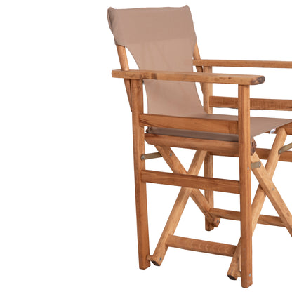 DIRECTOR'S CHAIR LIMNOS HM11764.04 IN NATURAL COLOR AND MOCHA TEXTILENE 57x54x88.5Hcm.