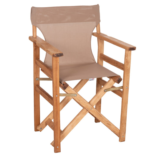 DIRECTOR'S CHAIR LIMNOS HM11764.04 IN NATURAL COLOR AND MOCHA TEXTILENE 57x54x88.5Hcm.