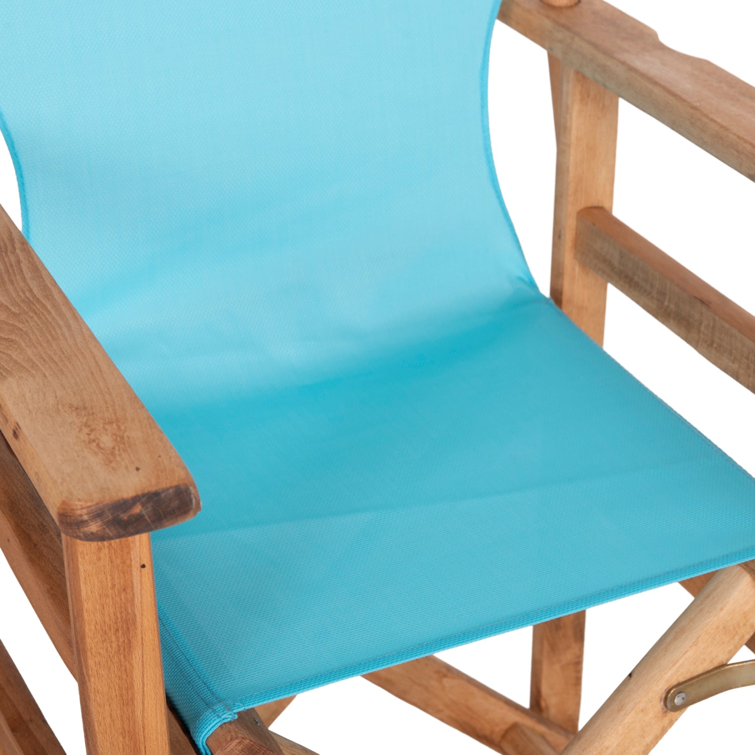 DIRECTOR'S CHAIR LIMNOS HM11764.08 IN NATURAL COLOR AND SKY BLUE TEXTILENE 57x54x88.5Hcm.