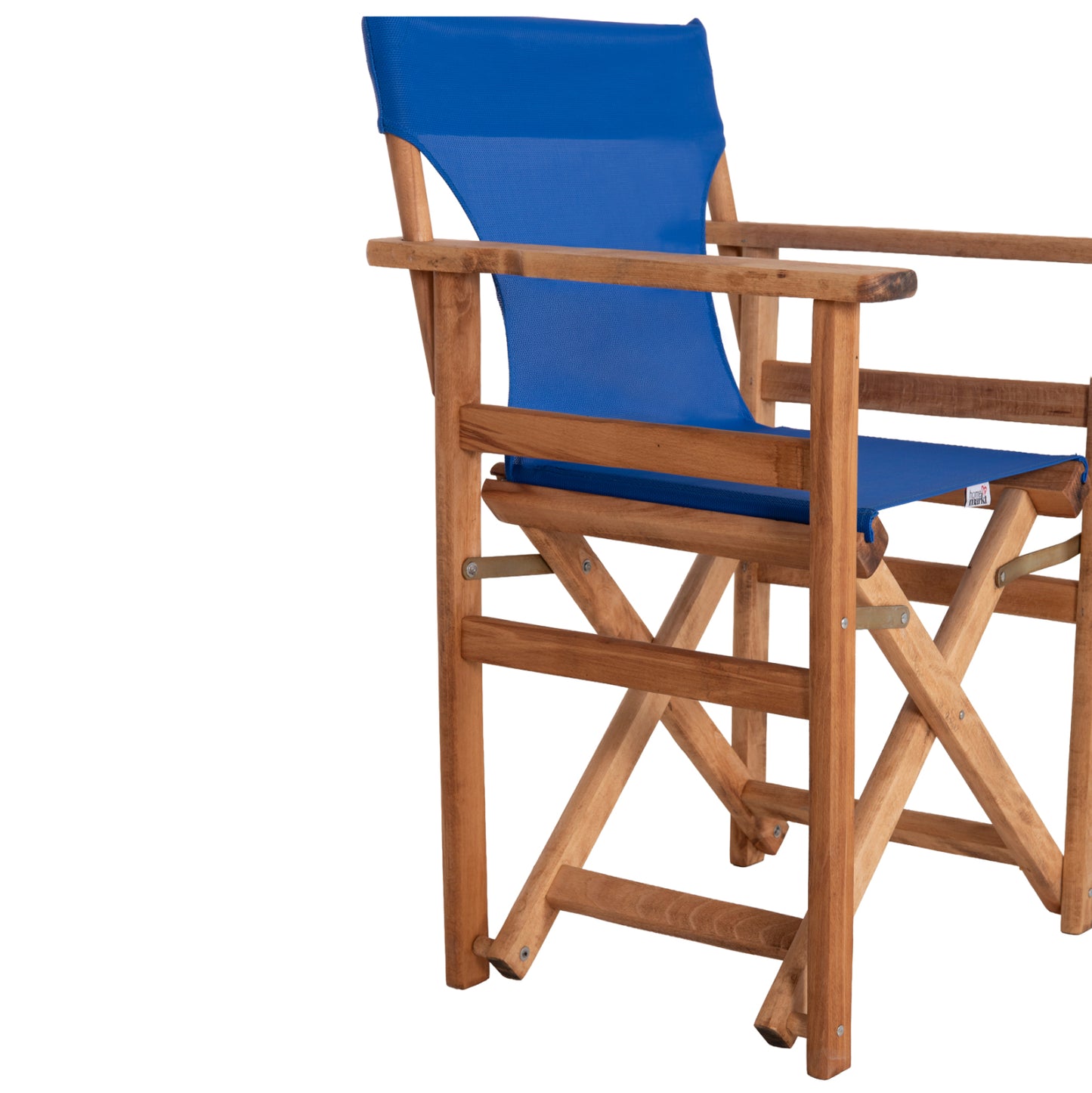 DIRECTOR'S CHAIR LIMNOS HM10543.01 BEECH WOOD IN NATURAL & BLUE TEXTILENE 57x54x88.5Hcm.