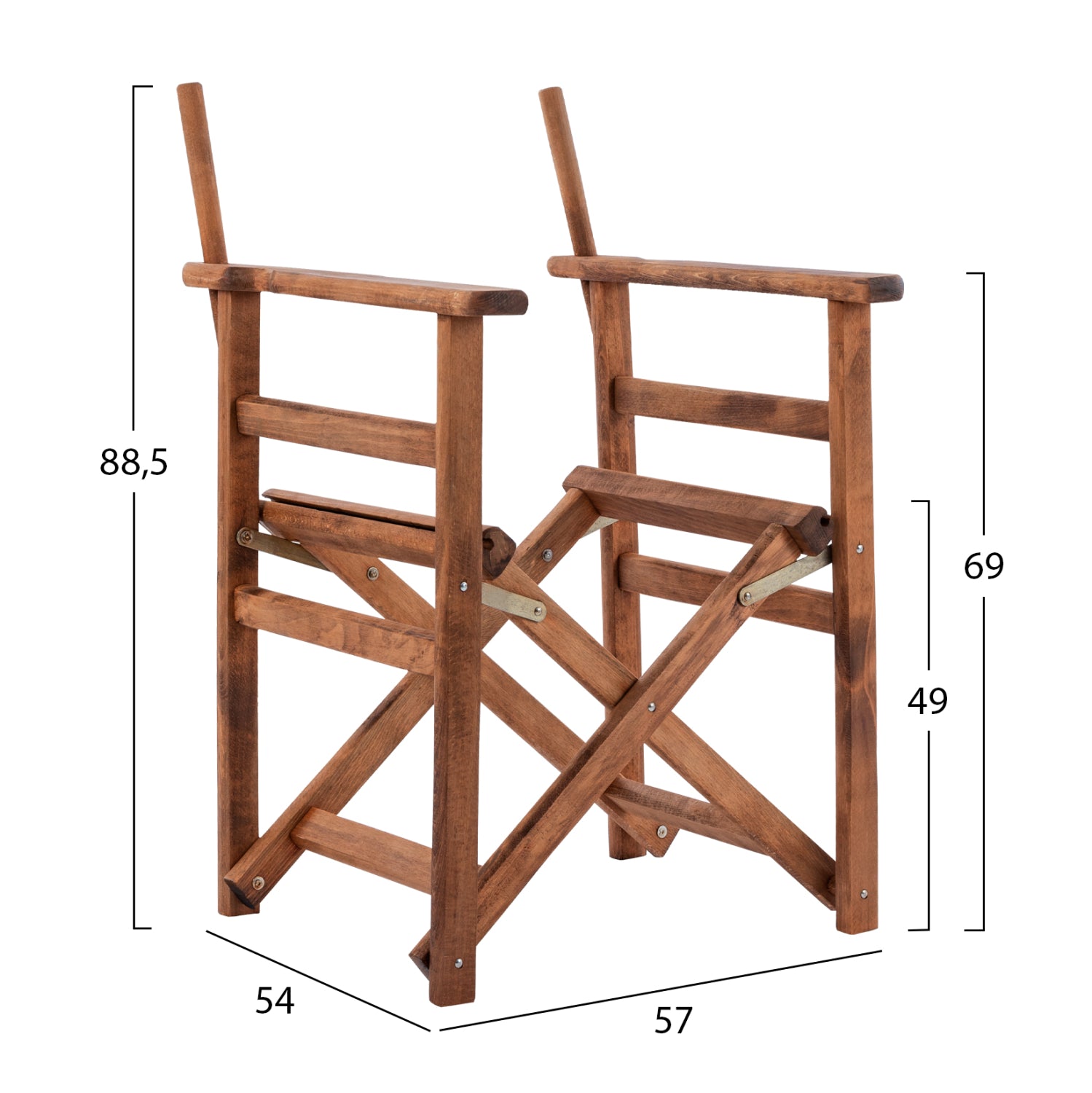 Director's frame Armchair Limnos Walnut impregnated Limnos HM5574.01 57x54x88,5Η cm