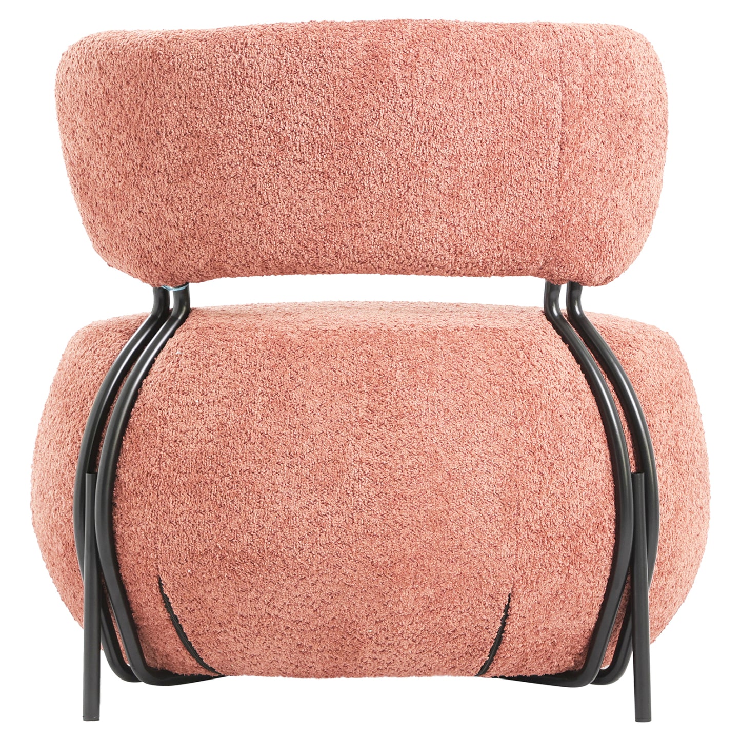 LOUNGE CHAIR ROUND KARSEN HM9598.02 PINK BOUCLE FABRIC 75x75x75H cm.