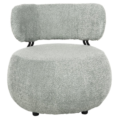 LOUNGE CHAIR ROUND KARSEN HM9598.05 PISTACHIO GREEN BOUCLE FABRIC 75x75x75Hcm.