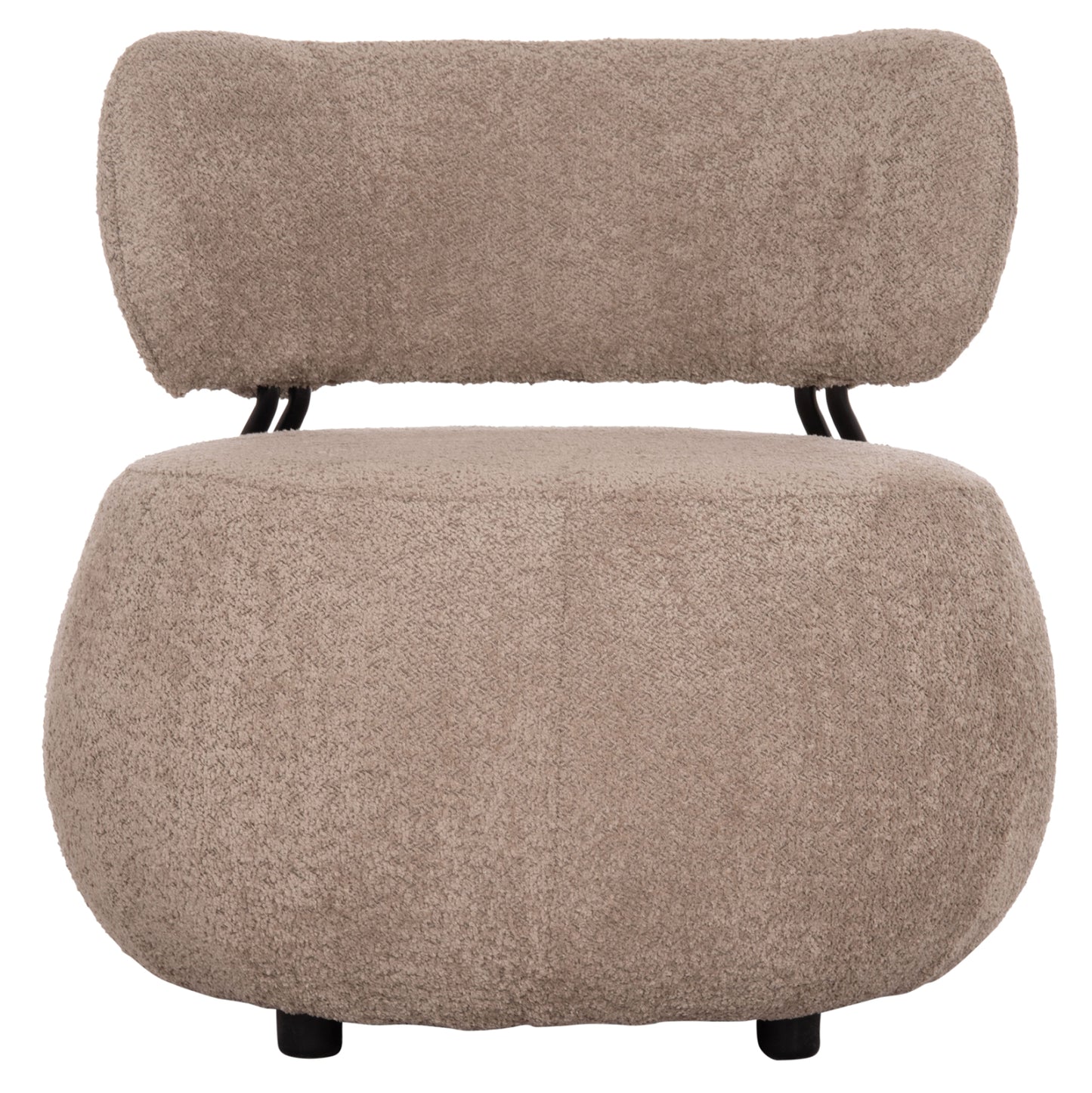 LOUNGE CHAIR ROUND KARSEN HM9598.08 DARK BEIGE BOUCLE FABRIC 79x82x74Hcm.