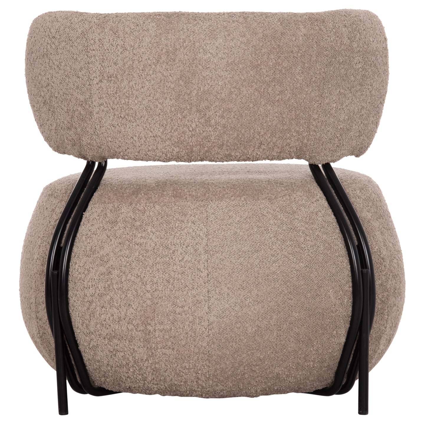 LOUNGE CHAIR ROUND KARSEN HM9598.08 DARK BEIGE BOUCLE FABRIC 79x82x74Hcm.