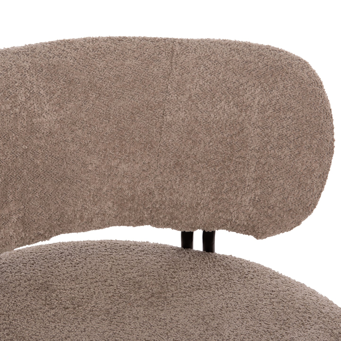 LOUNGE CHAIR ROUND KARSEN HM9598.08 DARK BEIGE BOUCLE FABRIC 79x82x74Hcm.