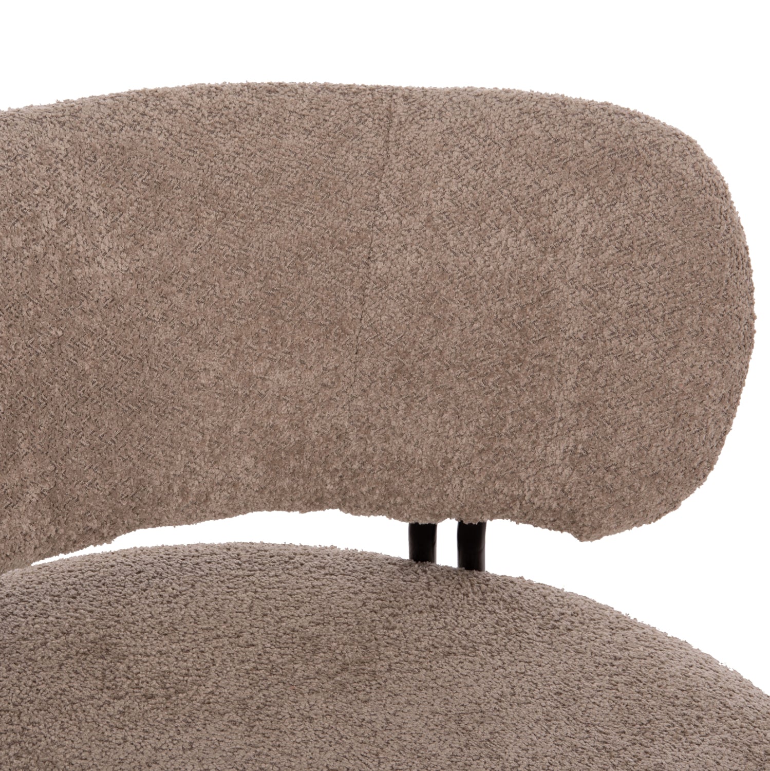 LOUNGE CHAIR ROUND KARSEN HM9598.08 DARK BEIGE BOUCLE FABRIC 79x82x74Hcm.
