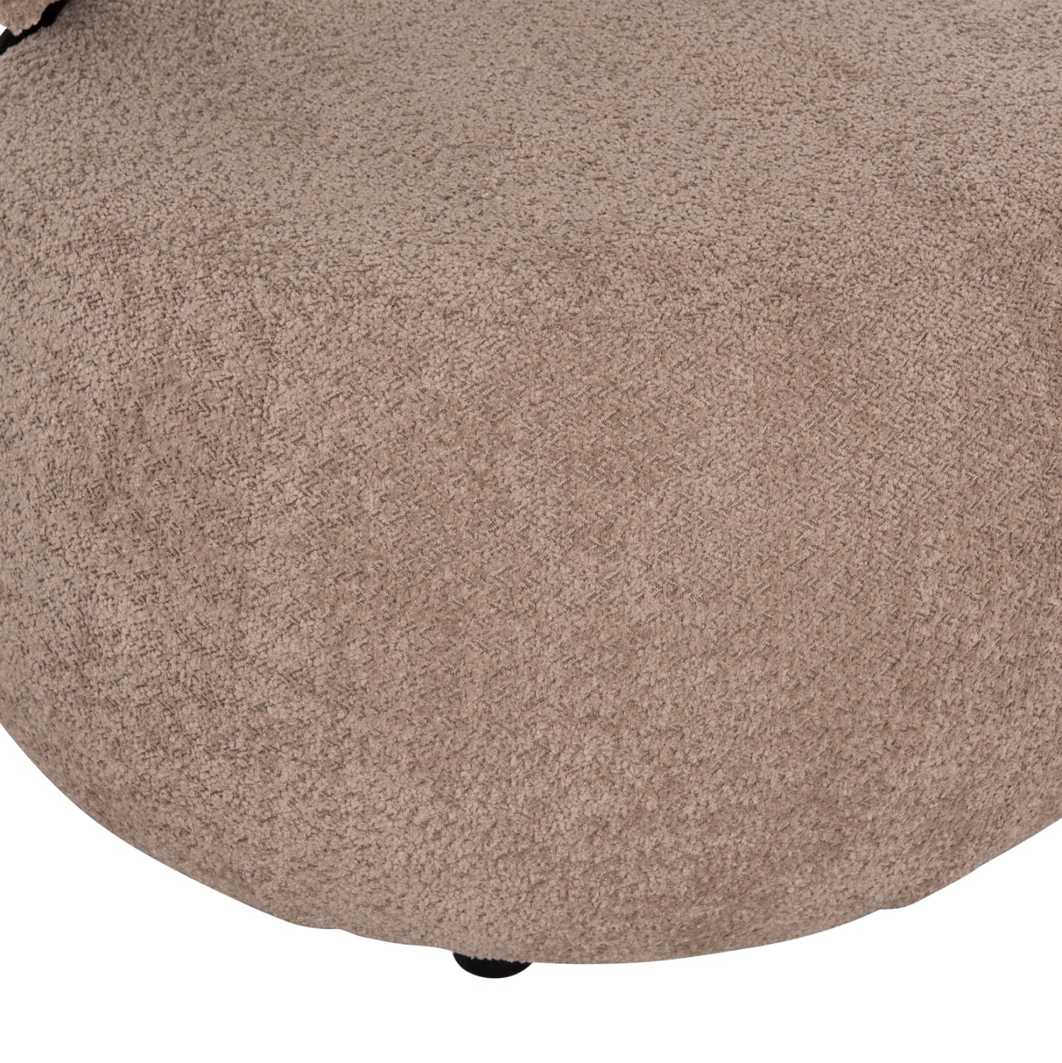 LOUNGE CHAIR ROUND KARSEN HM9598.08 DARK BEIGE BOUCLE FABRIC 79x82x74Hcm.