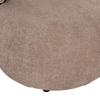 LOUNGE CHAIR ROUND KARSEN HM9598.08 DARK BEIGE BOUCLE FABRIC 79x82x74Hcm.