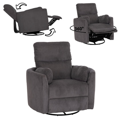 ARMCHAIR RELAX/BREASTFEEDING VELMORA HM3300.01 GREY STRIPED FABRIC 100x90x100Hcm.