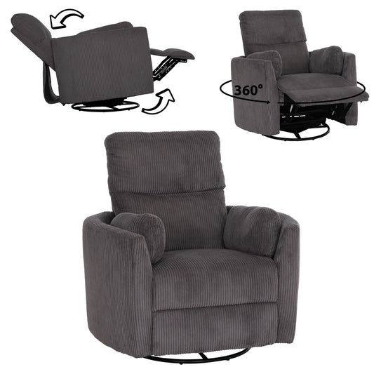 ARMCHAIR RELAX/BREASTFEEDING VELMORA HM3300.01 GREY STRIPED FABRIC 100x90x100Hcm.