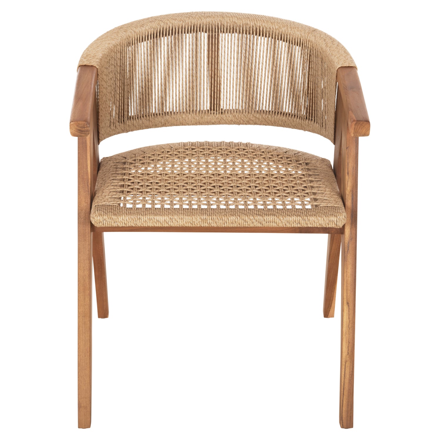 DINING CHAIR BRANN HM18238 TEAK WOOD IN NATURAL-SYNTHETIC ROPE 60x67x76Hcm.