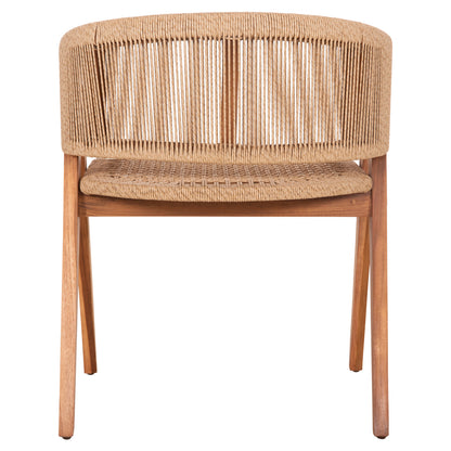DINING CHAIR BRANN HM18238 TEAK WOOD IN NATURAL-SYNTHETIC ROPE 60x67x76Hcm.