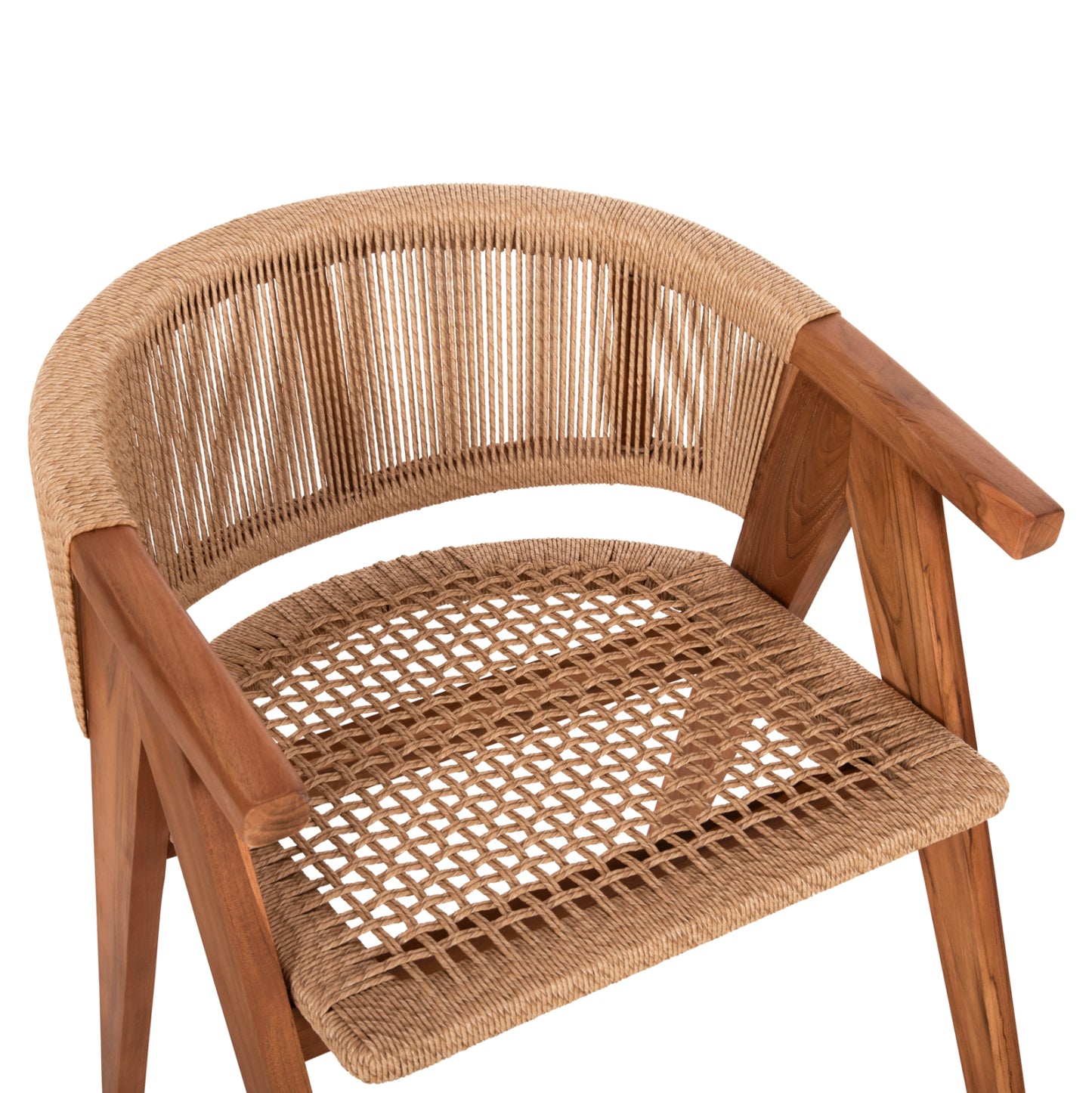 DINING CHAIR BRANN HM18238 TEAK WOOD IN NATURAL-SYNTHETIC ROPE 60x67x76Hcm.