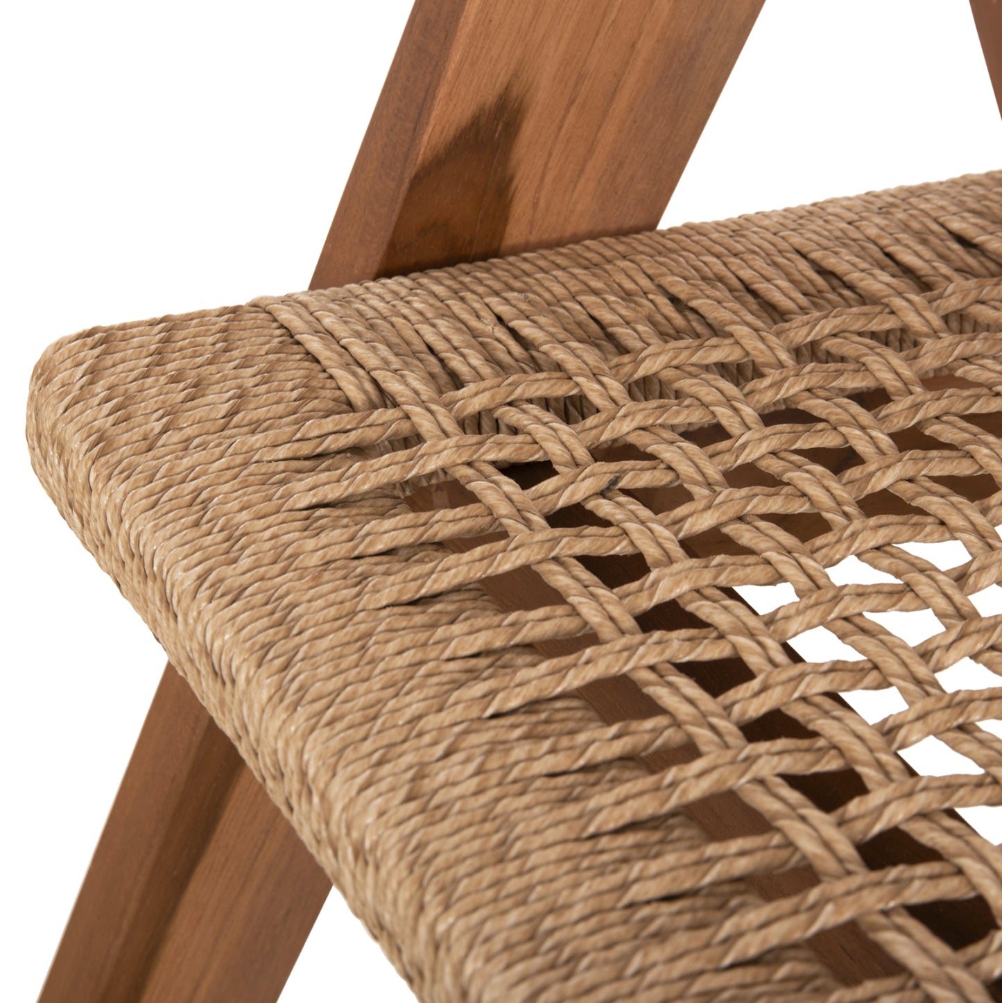 DINING CHAIR BRANN HM18238 TEAK WOOD IN NATURAL-SYNTHETIC ROPE 60x67x76Hcm.