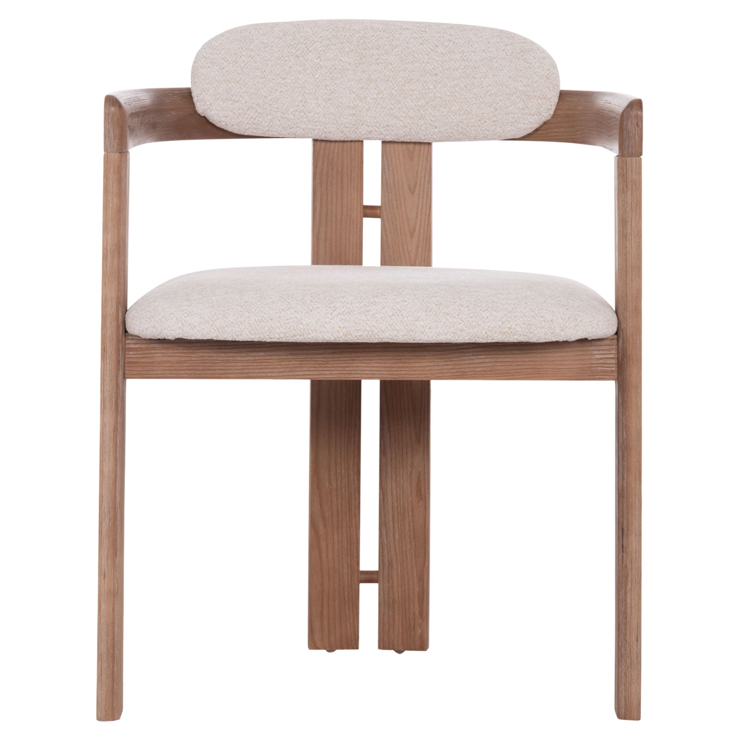 DINING CHAIR KALL HM18247.01 BEIGE FABRIC--MATTE WHITEWASH PLYWOOD 56x45x73Hcm.