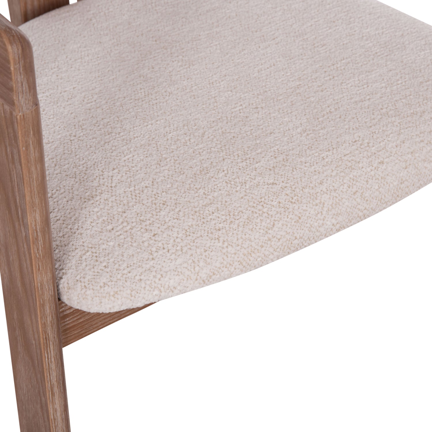 DINING CHAIR KALL HM18247.01 BEIGE FABRIC--MATTE WHITEWASH PLYWOOD 56x45x73Hcm.