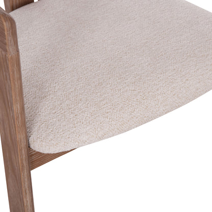 DINING CHAIR KALL HM18247.01 BEIGE FABRIC--MATTE WHITEWASH PLYWOOD 56x45x73Hcm.