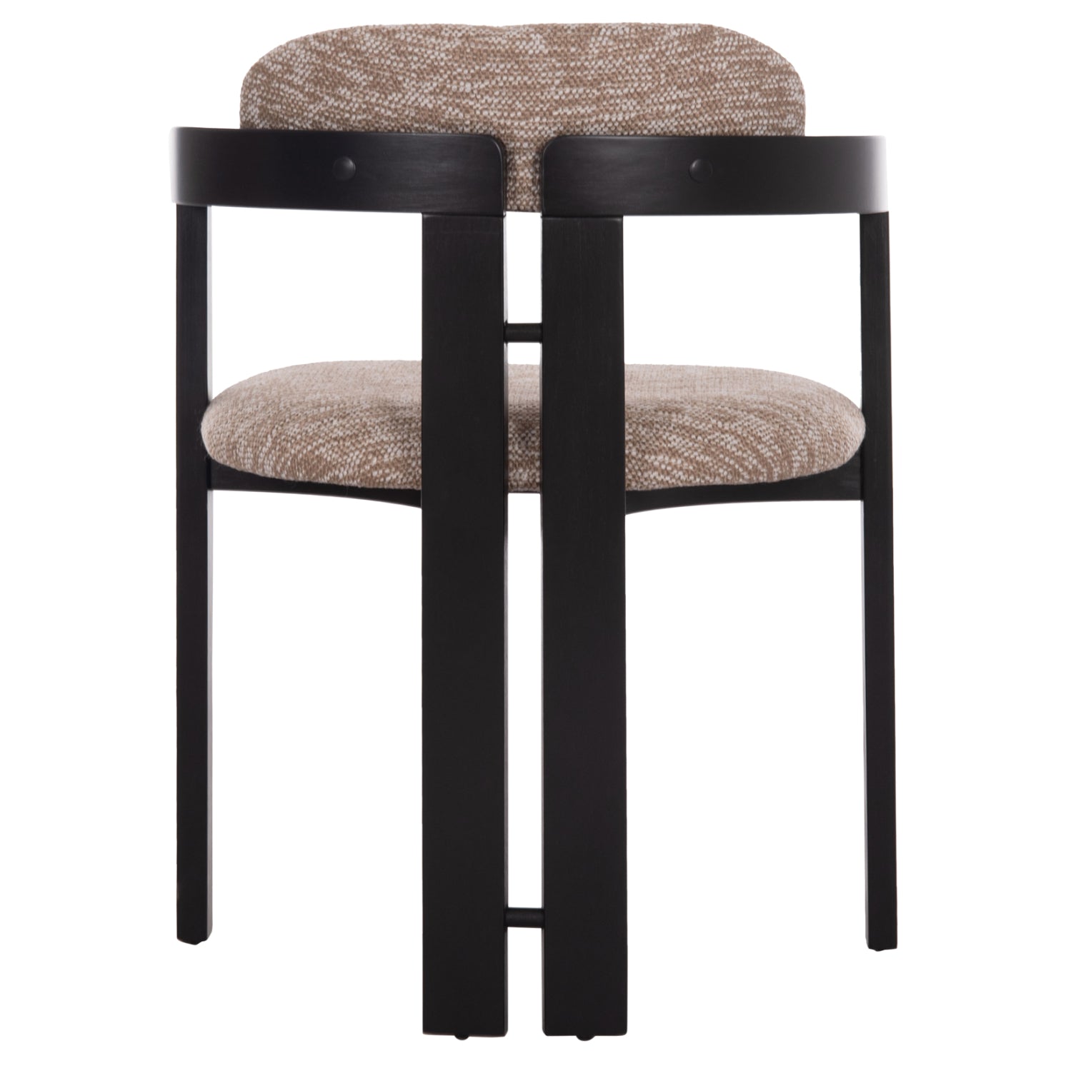 DINING CHAIR KALL HM18247.02 BROWN FABRIC--PLYWOOD IN BLACK 56x45x73Hcm.