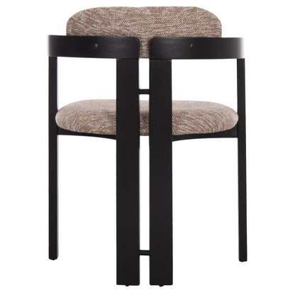 DINING CHAIR KALL HM18247.02 BROWN FABRIC--PLYWOOD IN BLACK 56x45x73Hcm.