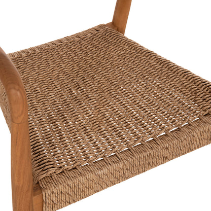 DINING CHAIR ROBBY HM18350 TEAK WOOD & VIRO ROPE IN NATURAL COLORS 55x50x71Hcm.