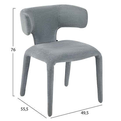 DINING ARMCHAIR BIEN HM18361.01 LIGHT GREY FABRIC 49.5x55.5x76Hcm.