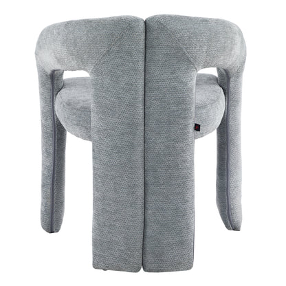 DINING CHAIR NEZA HM18362.01 LIGHT GREY LINEN FABRIC 64x50x76.5Hcm.