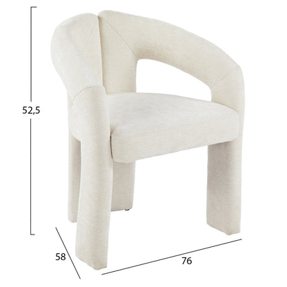 DINING CHAIR NEZA HM18362.02 ECRU LINEN FABRIC 64x50x76.5Hcm.