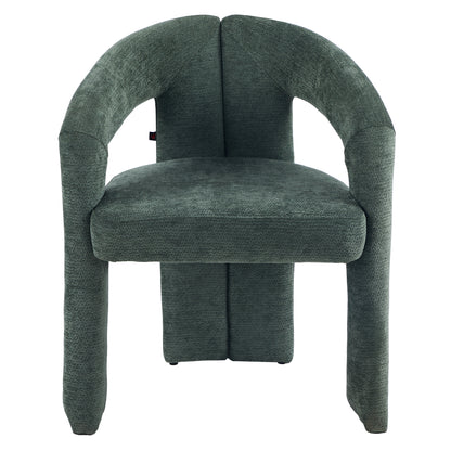 DINING CHAIR HM18362.04 GREEN LINEN FABRIC 64x50x76.5Hcm.