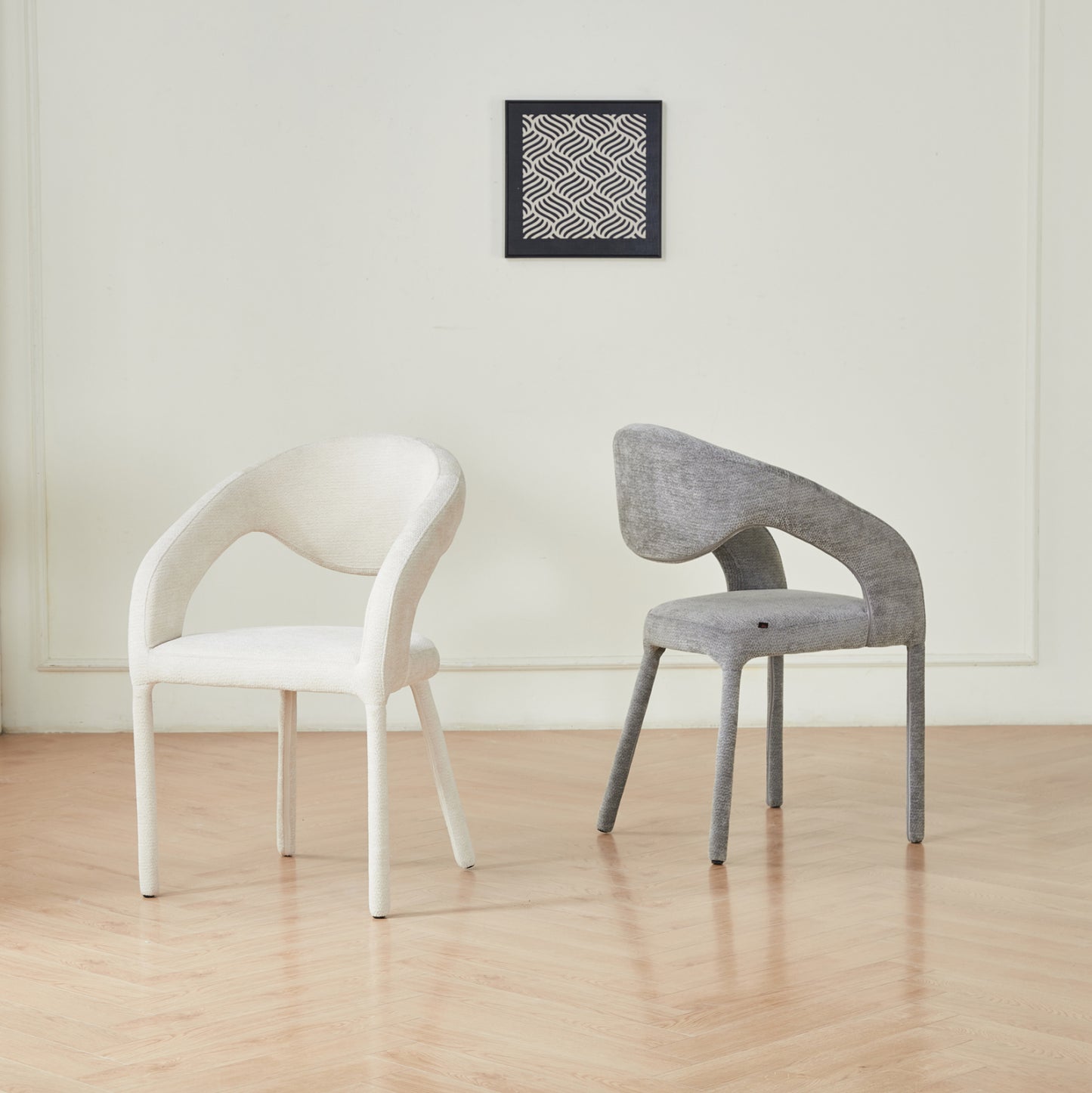 DINING CHAIR OFILIA HM18363.02 ECRU LINEN FABRIC 58x54.5x85.5Hcm