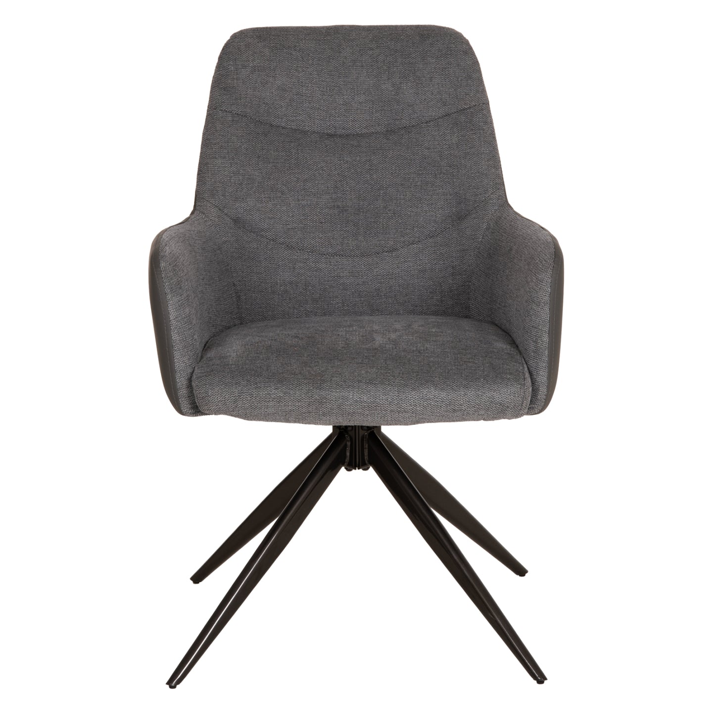 DINING CHAIR VANTER HM18409.01 FABRIC & PU IN GREY--BLACK METAL LEGS 58x65x84Hcm