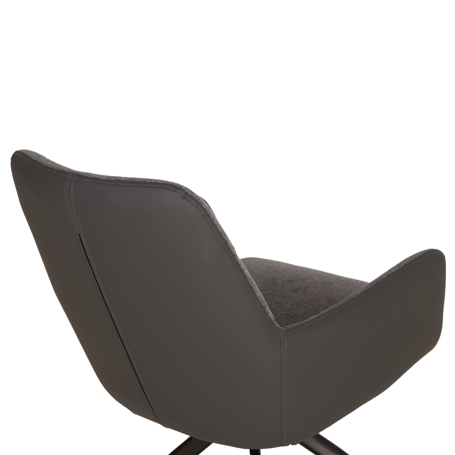 DINING CHAIR VANTER HM18409.01 FABRIC & PU IN GREY--BLACK METAL LEGS 58x65x84Hcm