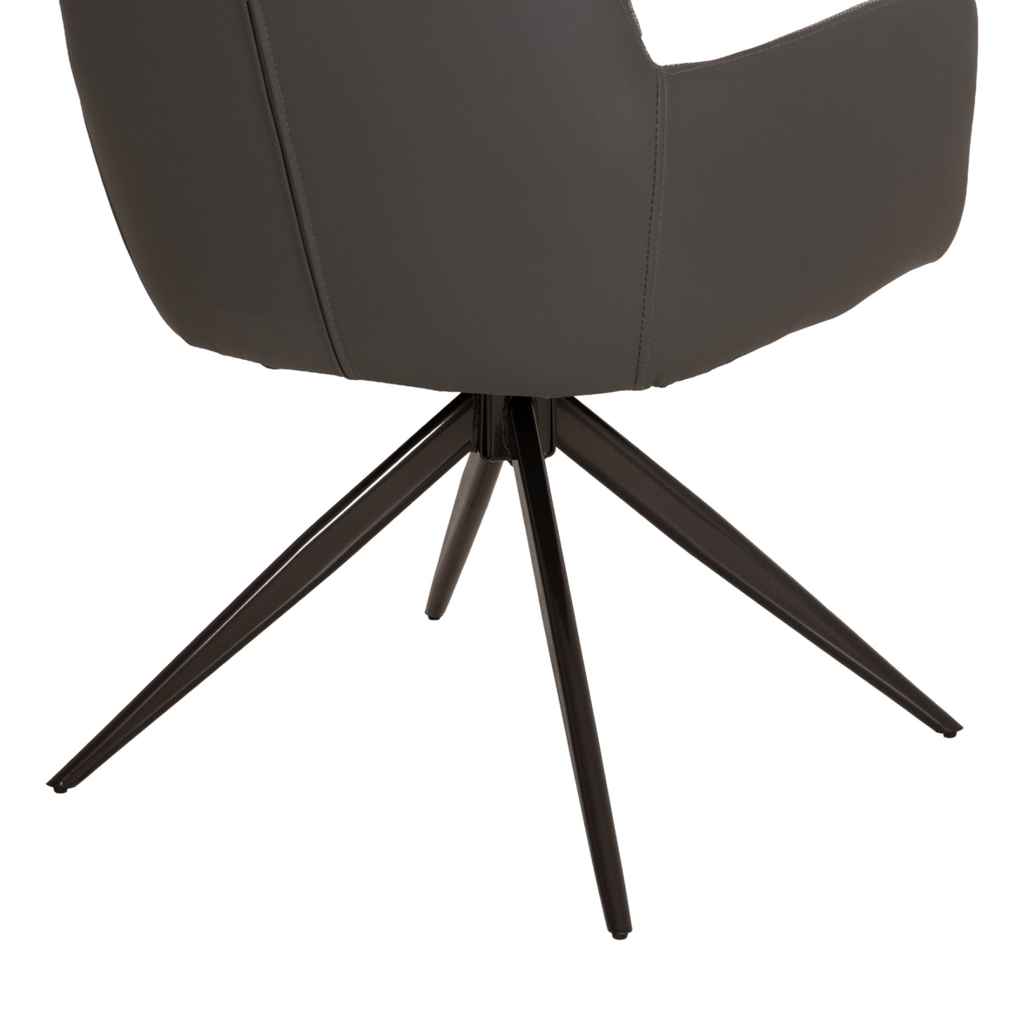 DINING CHAIR VANTER HM18409.01 FABRIC & PU IN GREY--BLACK METAL LEGS 58x65x84Hcm